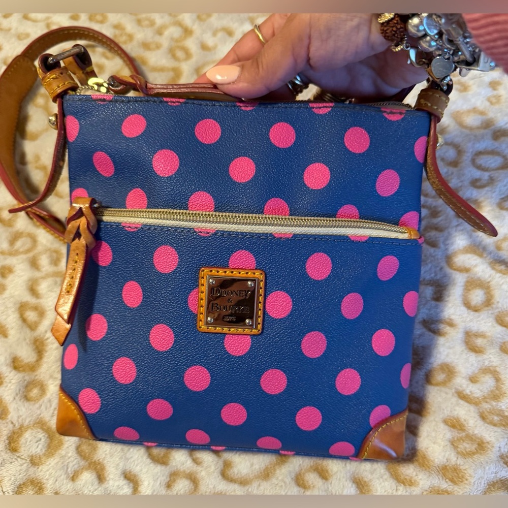 Dooney & Bourke Blue and Pink Polka Dots Crossbody
Bag Women’s - Picture 3 of 13